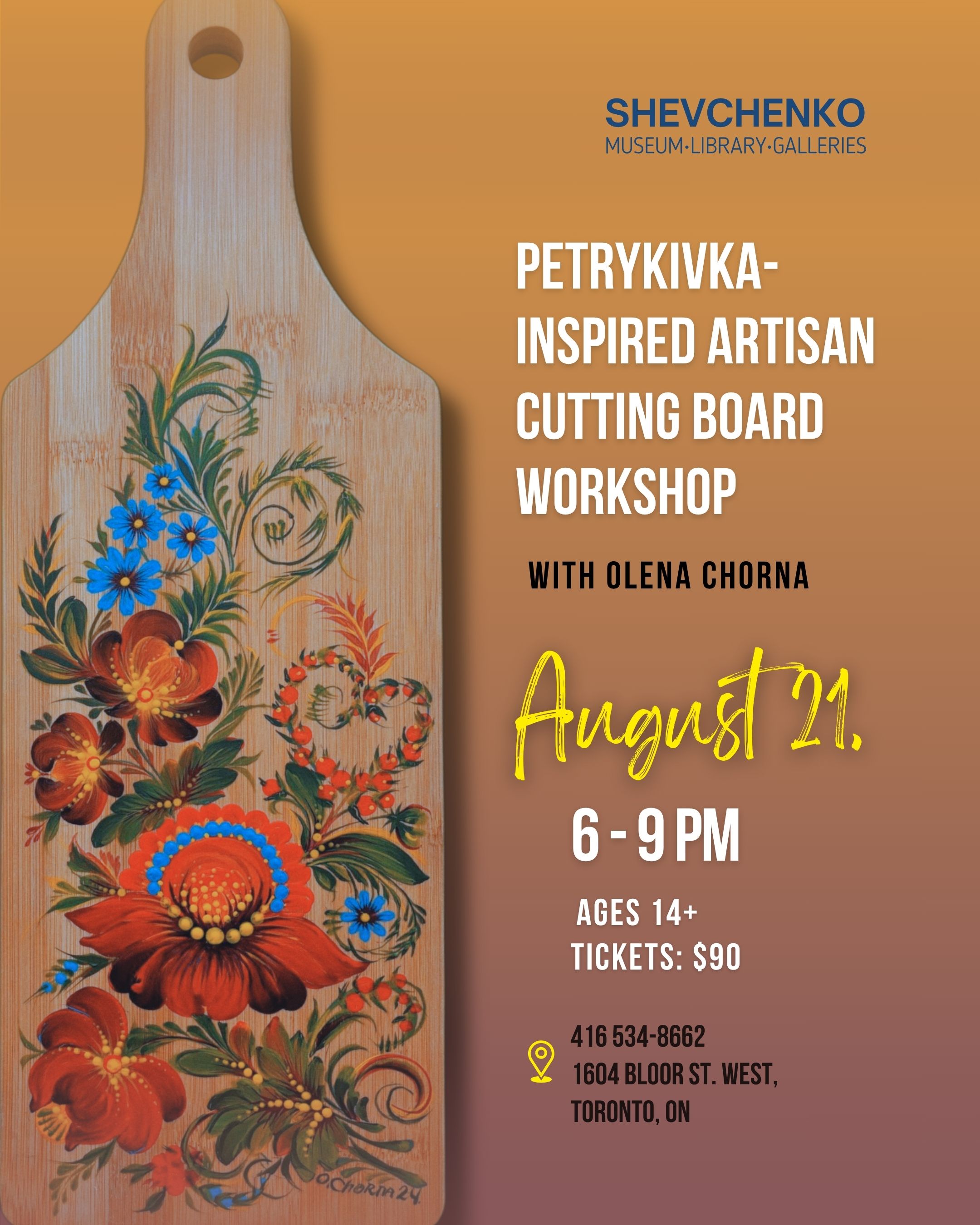 Petrykivka-Inspired Artisan Cutting Board Workshop with Olena Chorna